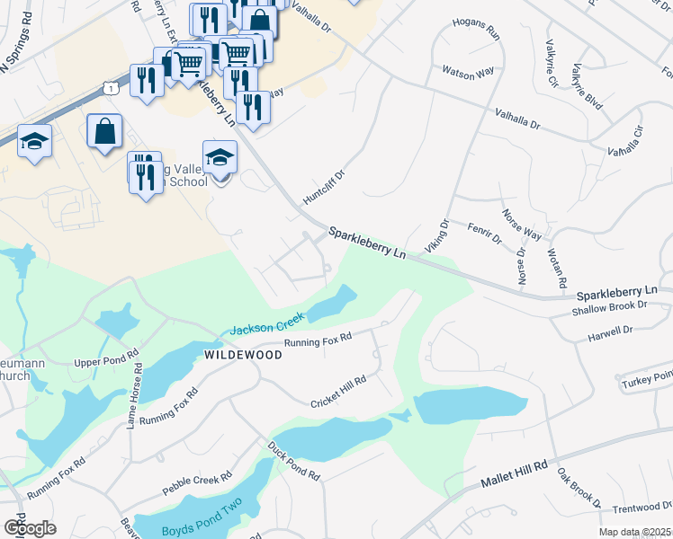 map of restaurants, bars, coffee shops, grocery stores, and more near 77 North Lake Pointe Drive in Columbia