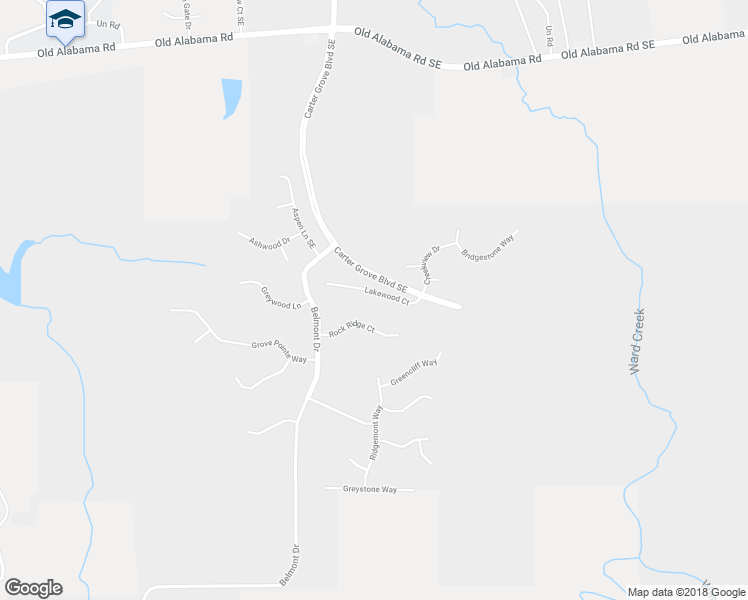 map of restaurants, bars, coffee shops, grocery stores, and more near 20 Lakewood Court in Cartersville