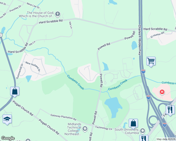 map of restaurants, bars, coffee shops, grocery stores, and more near 112 Sea Hawk Lane in Columbia