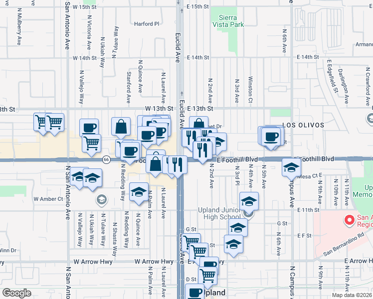 map of restaurants, bars, coffee shops, grocery stores, and more near in 