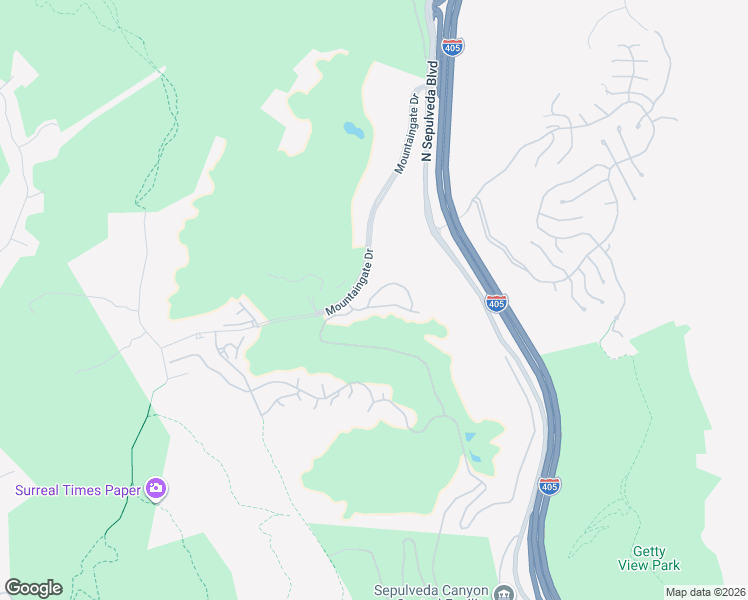 map of restaurants, bars, coffee shops, grocery stores, and more near 12365 Ridge Circle in Los Angeles