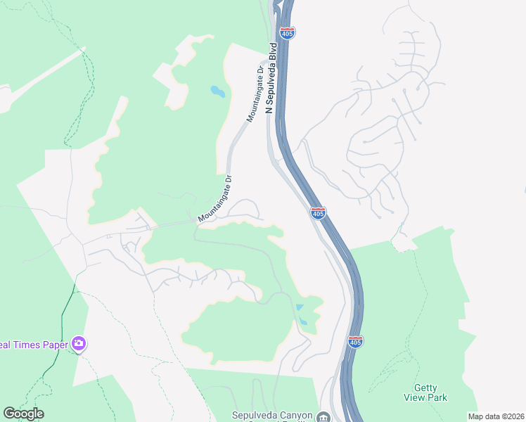 map of restaurants, bars, coffee shops, grocery stores, and more near 12305 Ridge Circle in Los Angeles