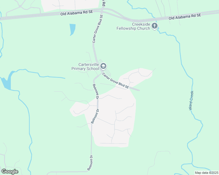 map of restaurants, bars, coffee shops, grocery stores, and more near 26 Lakewood Court in Cartersville