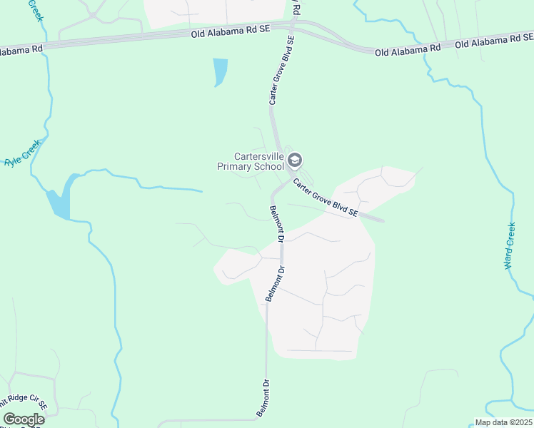 map of restaurants, bars, coffee shops, grocery stores, and more near 5 Greywood Lane in Cartersville