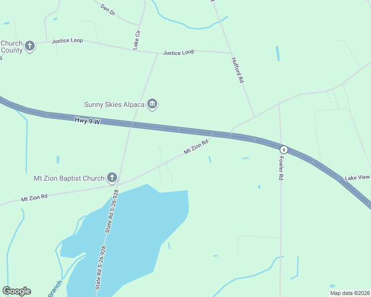 map of restaurants, bars, coffee shops, grocery stores, and more near 2400 Mount Zion Road in Loris