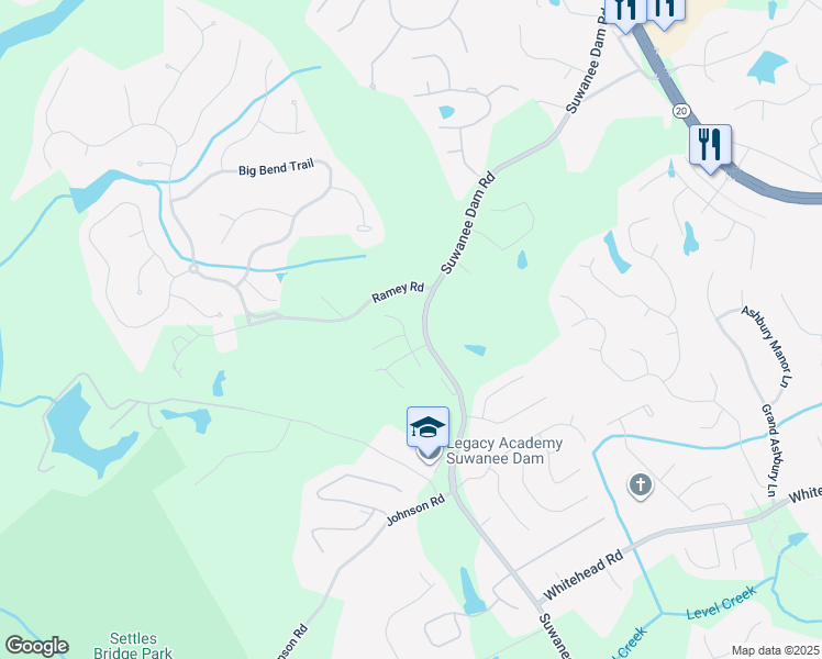 map of restaurants, bars, coffee shops, grocery stores, and more near 5663 Addison woods pl in Sugar Hill