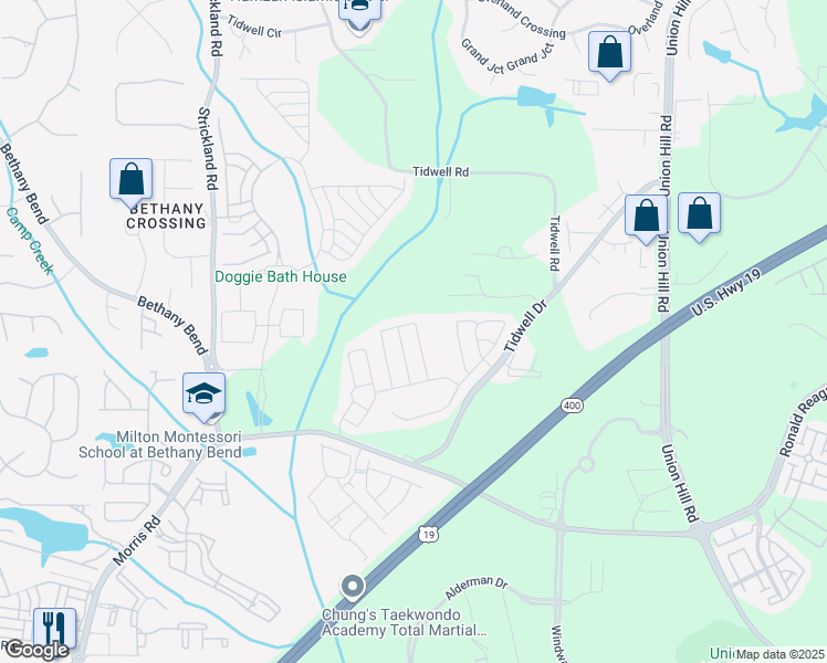 map of restaurants, bars, coffee shops, grocery stores, and more near 964 Prestwyck Court in Alpharetta