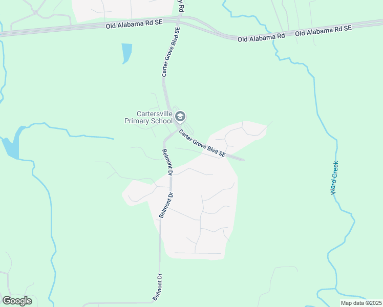 map of restaurants, bars, coffee shops, grocery stores, and more near 26 Lakewood Court in Cartersville