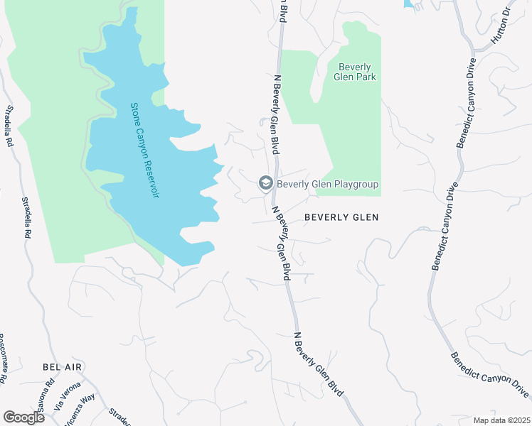 map of restaurants, bars, coffee shops, grocery stores, and more near Dellwood Lane in Los Angeles