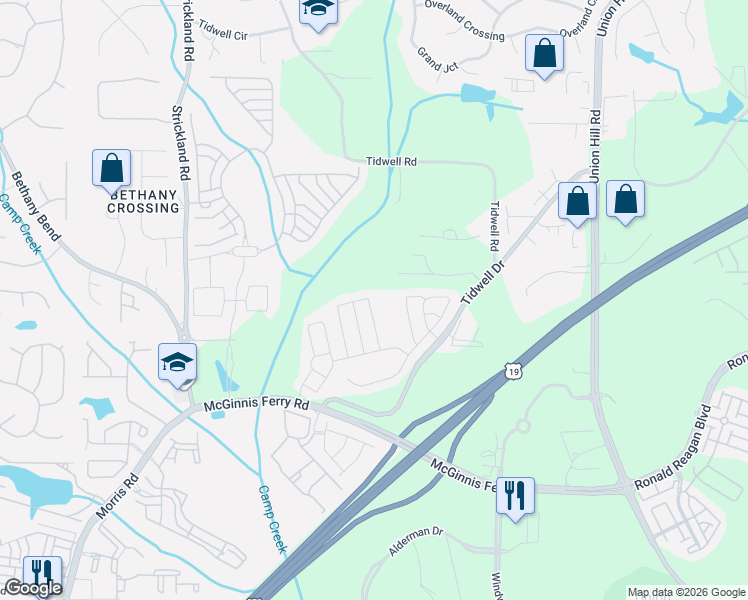 map of restaurants, bars, coffee shops, grocery stores, and more near 964 Prestwyck Court in Alpharetta