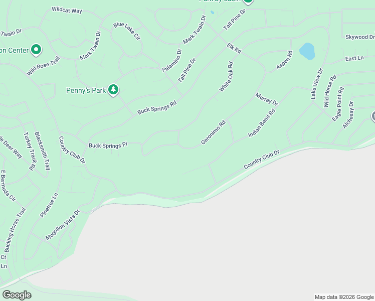 map of restaurants, bars, coffee shops, grocery stores, and more near 7213 Geronimo Road in Pinetop Country Club