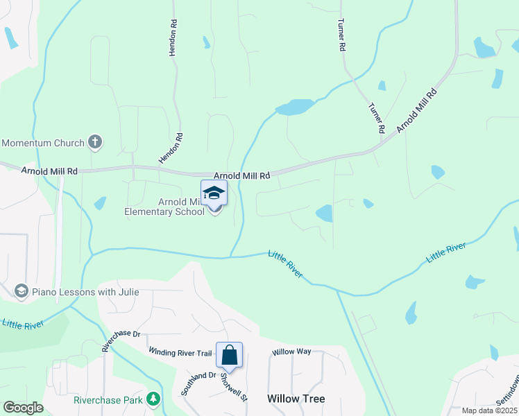 map of restaurants, bars, coffee shops, grocery stores, and more near 233 Millstone Parkway in Woodstock