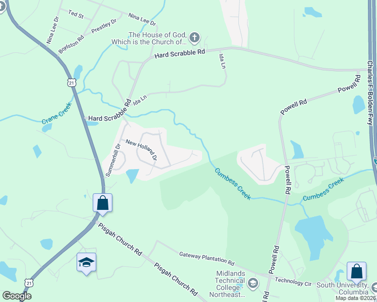 map of restaurants, bars, coffee shops, grocery stores, and more near 1 Donzi Court in Columbia