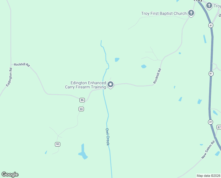 map of restaurants, bars, coffee shops, grocery stores, and more near 1207 Rockhill Road in Pontotoc