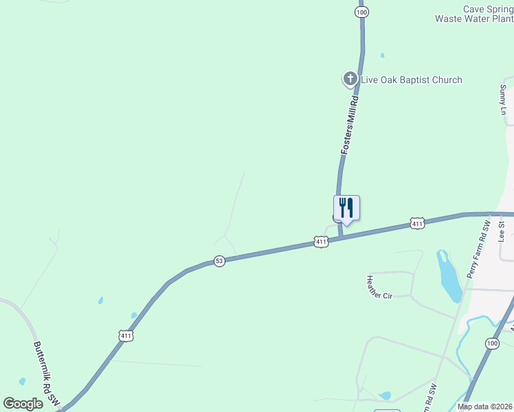 map of restaurants, bars, coffee shops, grocery stores, and more near 22 Chalcrest Way in Cave Spring