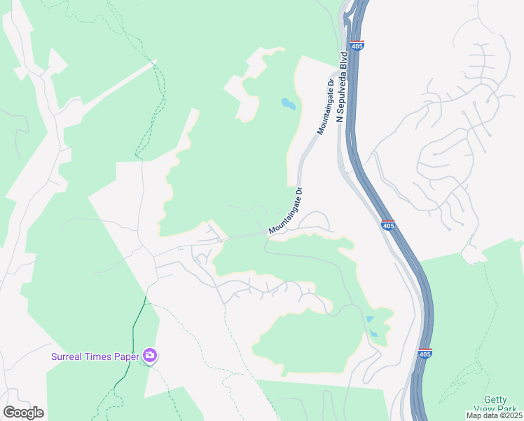 map of restaurants, bars, coffee shops, grocery stores, and more near 12445 Mountaingate Drive in Los Angeles