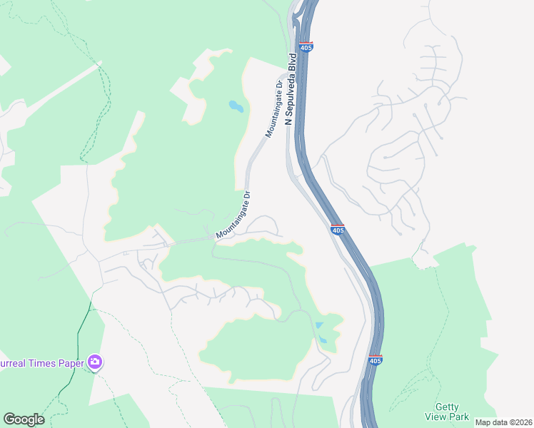 map of restaurants, bars, coffee shops, grocery stores, and more near 12365 Ridge Circle in Los Angeles