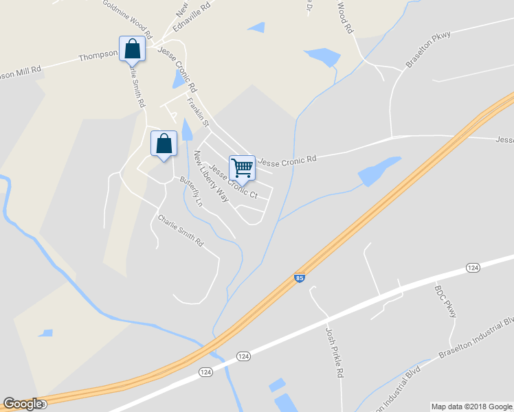map of restaurants, bars, coffee shops, grocery stores, and more near 1897 Bell Lane in Braselton