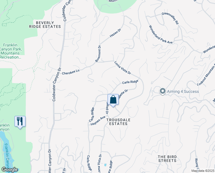 map of restaurants, bars, coffee shops, grocery stores, and more near 620 Cole Place in Beverly Hills