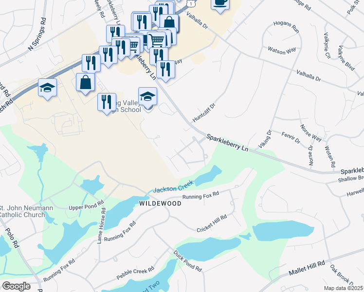 map of restaurants, bars, coffee shops, grocery stores, and more near 21 North Lake Pointe Drive in Columbia