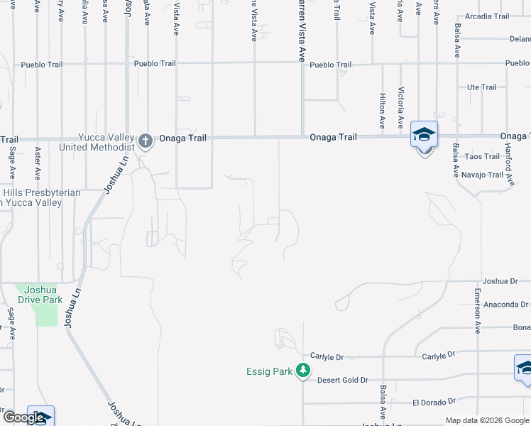 map of restaurants, bars, coffee shops, grocery stores, and more near 7912 Victor Vista Avenue in Yucca Valley