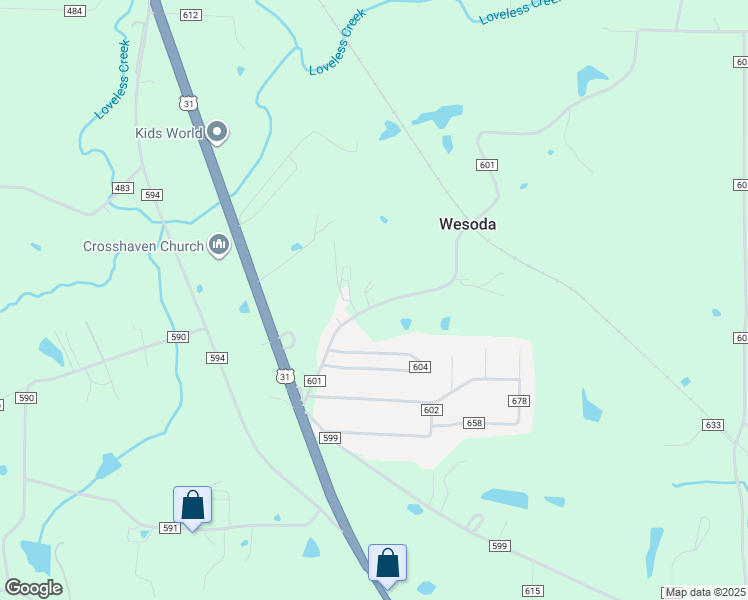 map of restaurants, bars, coffee shops, grocery stores, and more near 325 County Road 601 in Hanceville