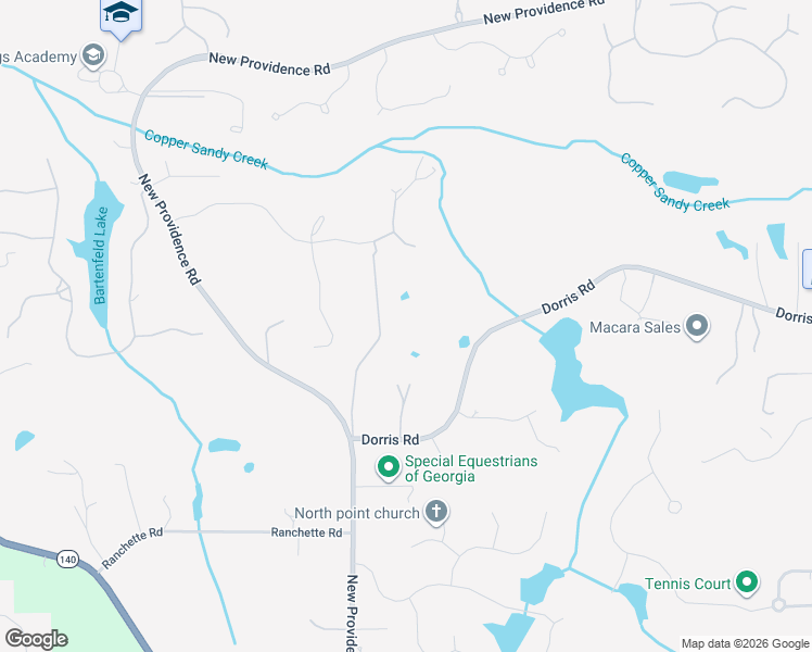 map of restaurants, bars, coffee shops, grocery stores, and more near 20 Providence Way in Alpharetta