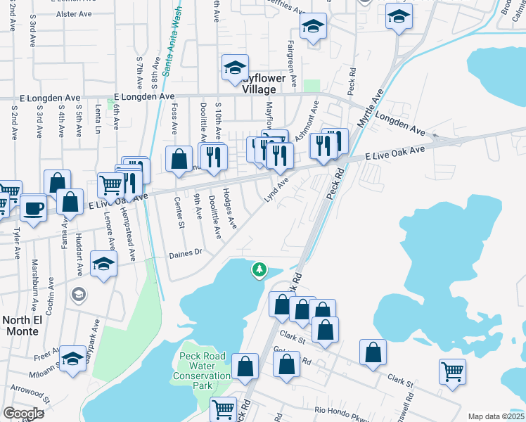 map of restaurants, bars, coffee shops, grocery stores, and more near 4316 Lynd Avenue in Arcadia
