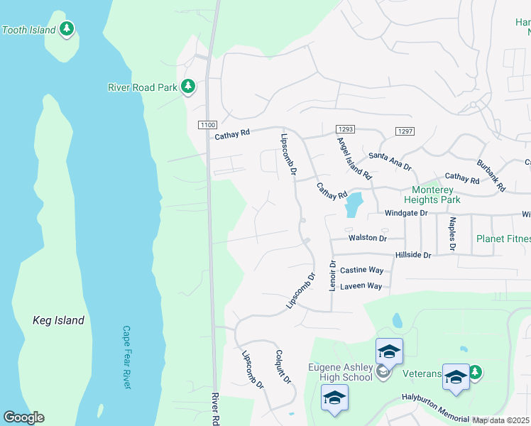 map of restaurants, bars, coffee shops, grocery stores, and more near 6723 Old Brick Road in Wilmington