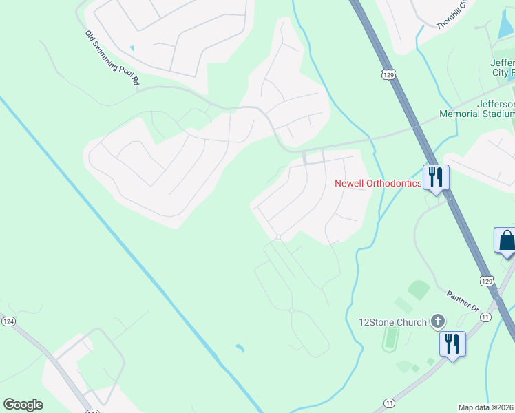 map of restaurants, bars, coffee shops, grocery stores, and more near 566 Widgeon Way in Jefferson