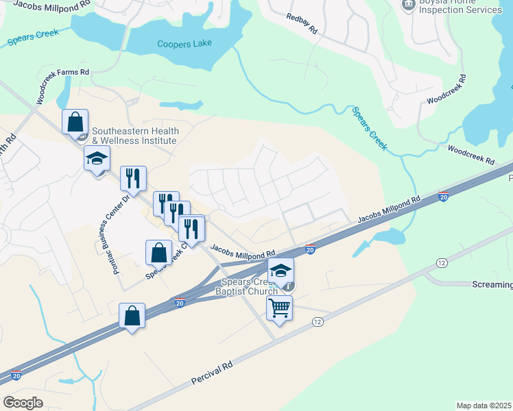 map of restaurants, bars, coffee shops, grocery stores, and more near 233 Liberty Ridge Drive in Elgin