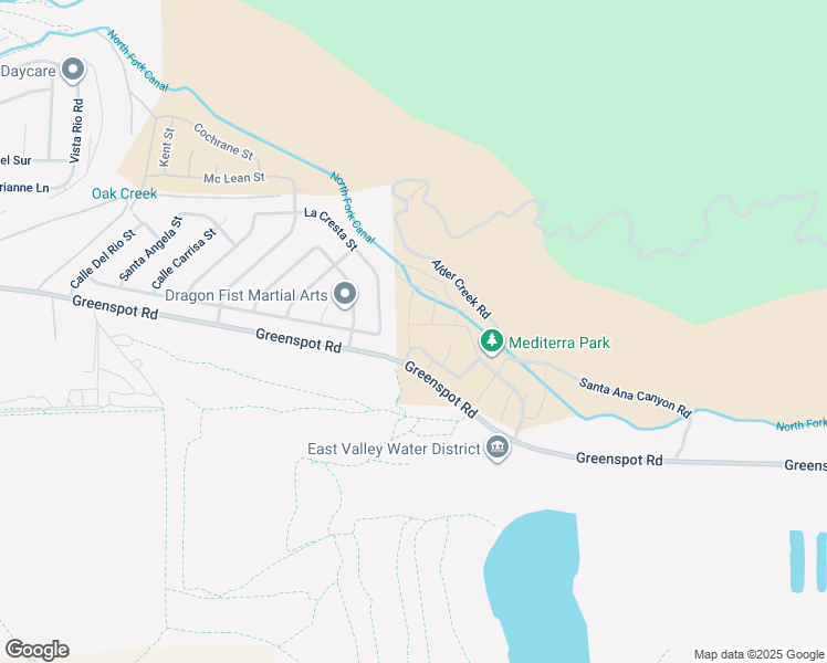 map of restaurants, bars, coffee shops, grocery stores, and more near 30933 Avenida Ramblas in Highland
