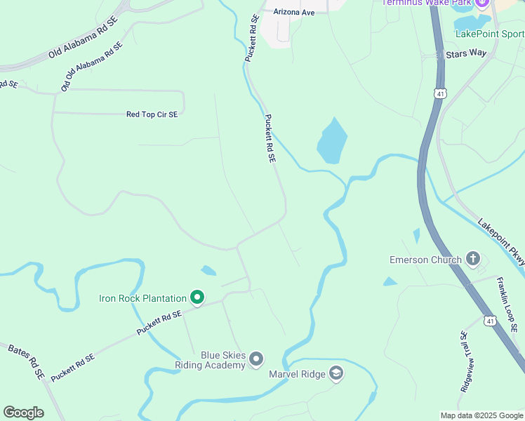 map of restaurants, bars, coffee shops, grocery stores, and more near 294 Puckett Road Southeast in Emerson