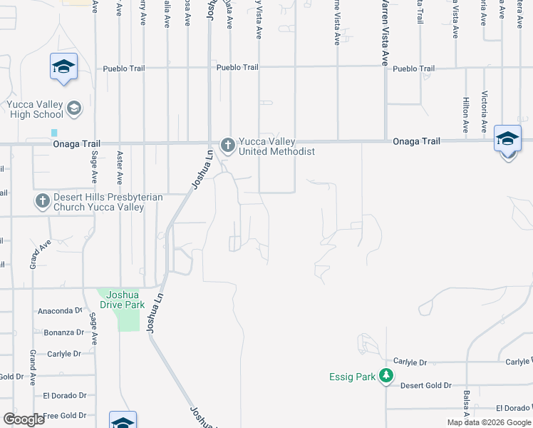 map of restaurants, bars, coffee shops, grocery stores, and more near 7905 Valley Vista Avenue in Yucca Valley