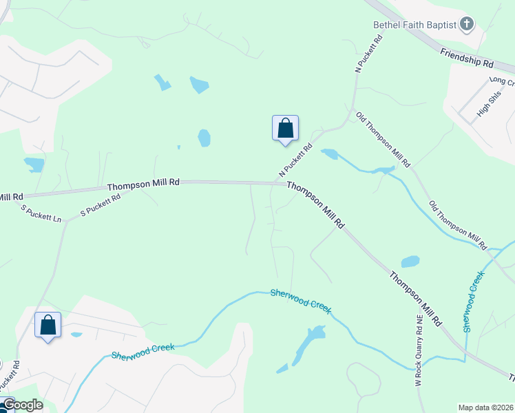 map of restaurants, bars, coffee shops, grocery stores, and more near 3571 Creeklake Court Northeast in Buford