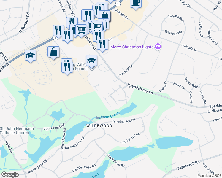 map of restaurants, bars, coffee shops, grocery stores, and more near 19 North Lake Pointe Drive in Columbia