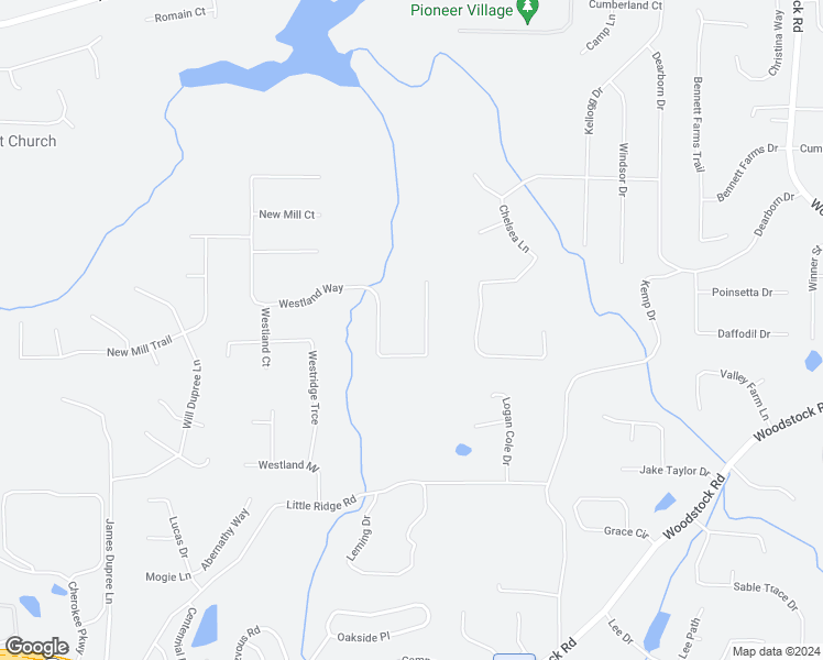 map of restaurants, bars, coffee shops, grocery stores, and more near 2326 Westland Way in Acworth