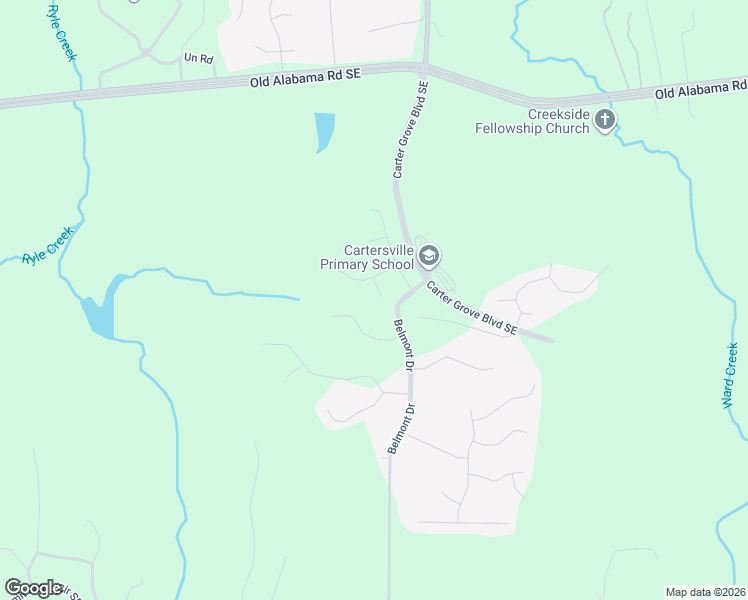 map of restaurants, bars, coffee shops, grocery stores, and more near 19 Greywood Lane in Cartersville