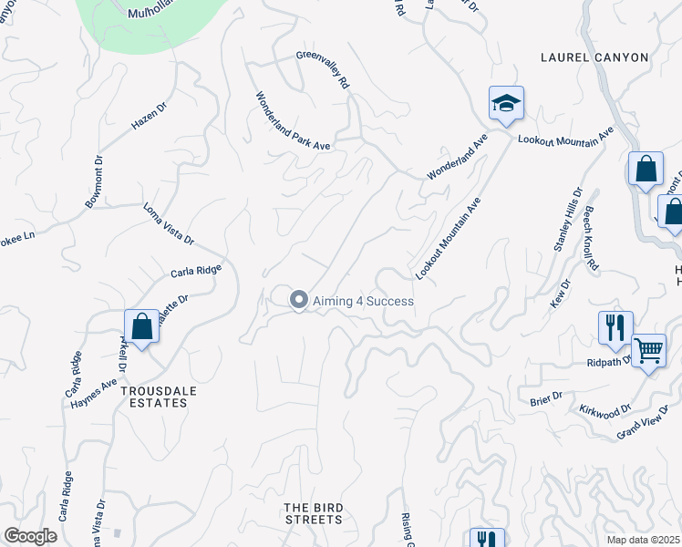 map of restaurants, bars, coffee shops, grocery stores, and more near 9019 Crescent Drive in Los Angeles