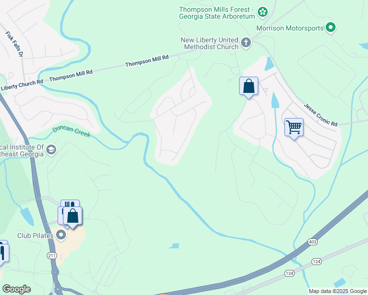 map of restaurants, bars, coffee shops, grocery stores, and more near 209 Yaupon Trail in Braselton