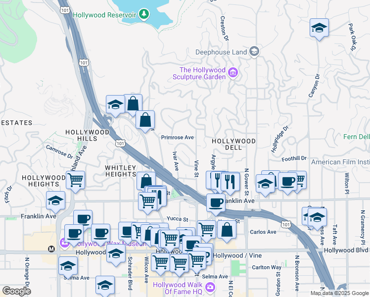 map of restaurants, bars, coffee shops, grocery stores, and more near 2080 Mound Street in Los Angeles