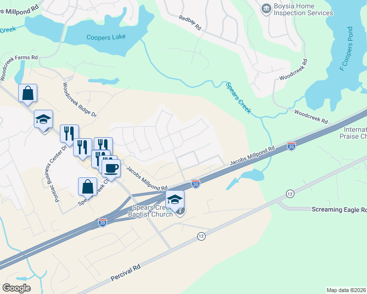 map of restaurants, bars, coffee shops, grocery stores, and more near 268 Liberty Ridge Drive in Elgin