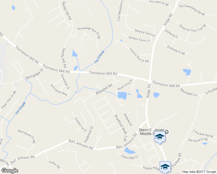 map of restaurants, bars, coffee shops, grocery stores, and more near 3361 Blaisdell Road in Buford