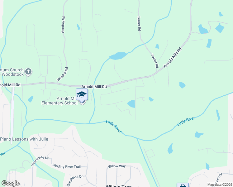 map of restaurants, bars, coffee shops, grocery stores, and more near 215 Millstone Parkway in Woodstock