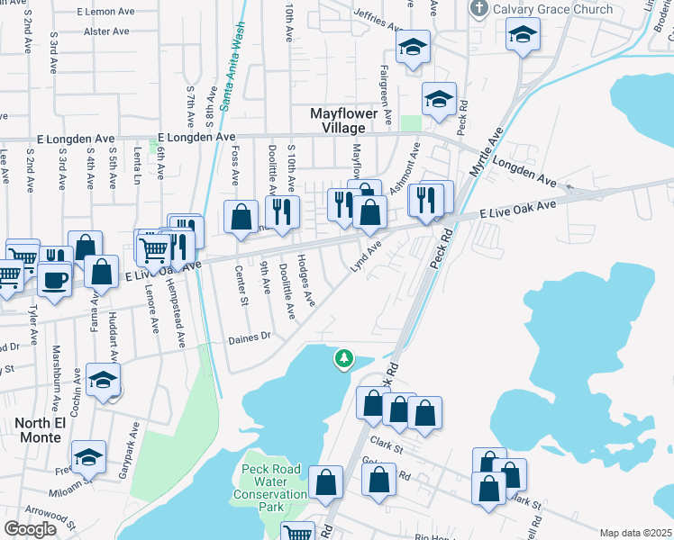 map of restaurants, bars, coffee shops, grocery stores, and more near 4316 Lynd Avenue in Arcadia