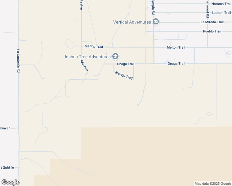 map of restaurants, bars, coffee shops, grocery stores, and more near 59945 Navajo Trail in Joshua Tree