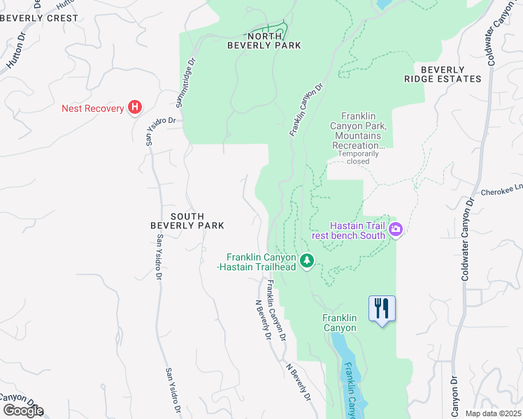 map of restaurants, bars, coffee shops, grocery stores, and more near 2068 North Beverly Drive in Beverly Hills