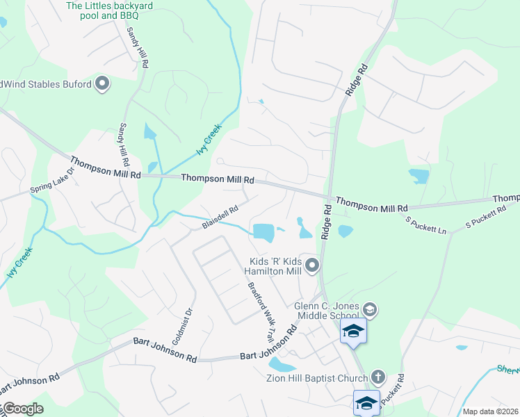 map of restaurants, bars, coffee shops, grocery stores, and more near 3485 Rivers End Place in Buford