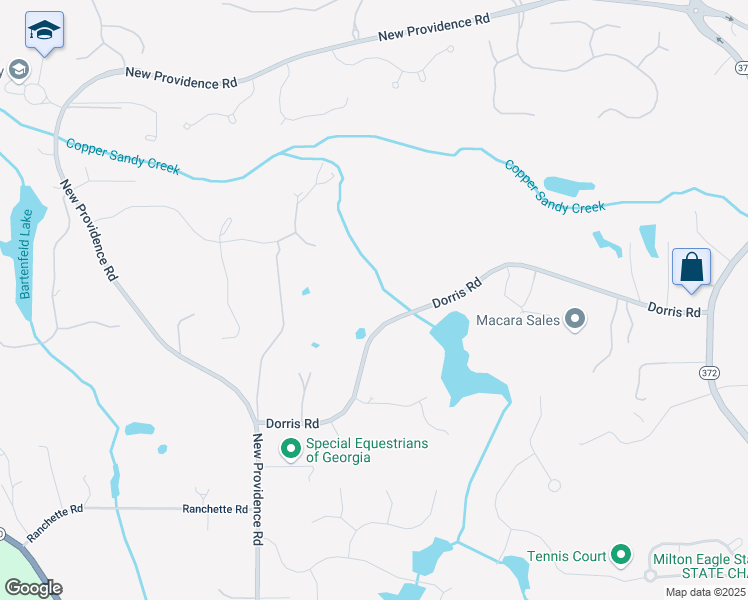 map of restaurants, bars, coffee shops, grocery stores, and more near 250 Dorris Road in Alpharetta