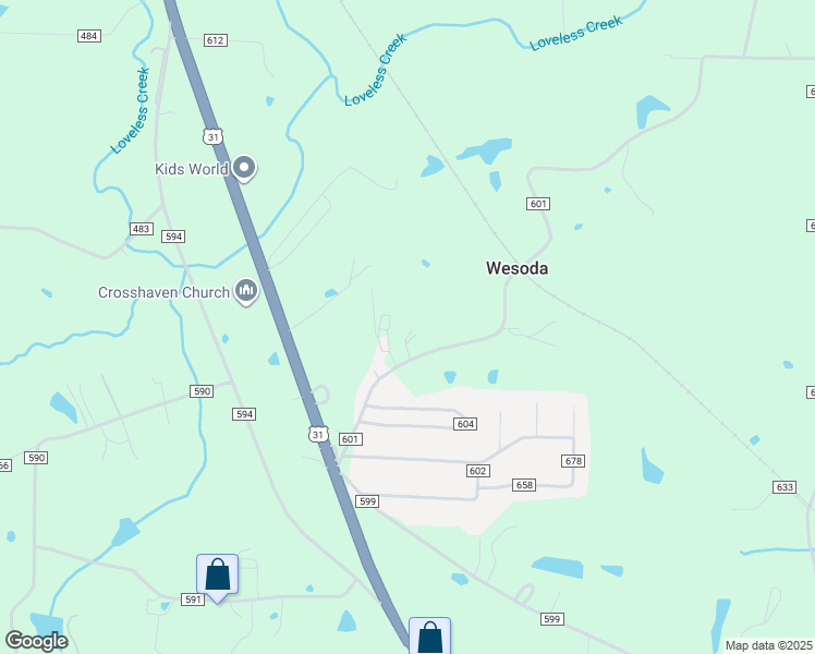map of restaurants, bars, coffee shops, grocery stores, and more near 325 County Road 601 in Hanceville
